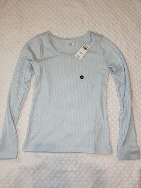 Abercrombie Kids Ribbed Long Sleeve Top | Girls Size 13/14 | NWT